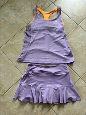 Nike Lavender and Orange Racerback Athletic Tank and Skirt Set